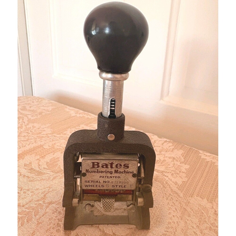 Bates Numbering Machine Style E 6-Wheel Lever Movement Works SN B719090